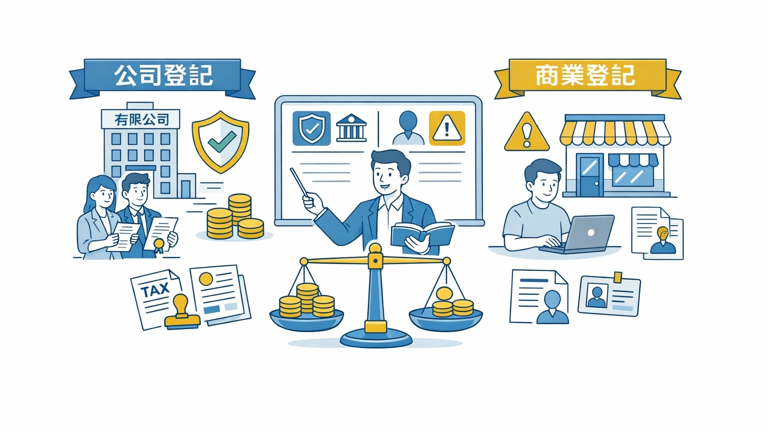 公司登記與商業行號登記差異比較